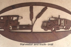 harvestor and truck