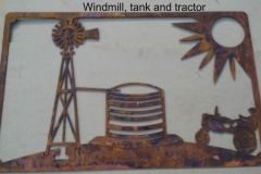 windmill, tank and tractor